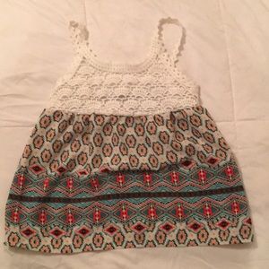 Girls boho top with crochet detail